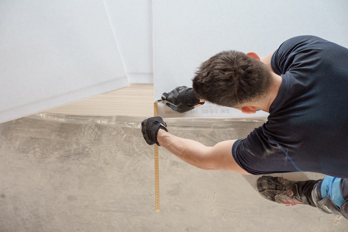 Professional DIY workspace with organized tools and materials for home improvement project
